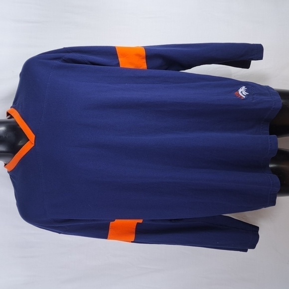 Y2K Denver Broncos stitched SM logo blue & orange XL NFL long sleeve t-shirt - Picture 1 of 7